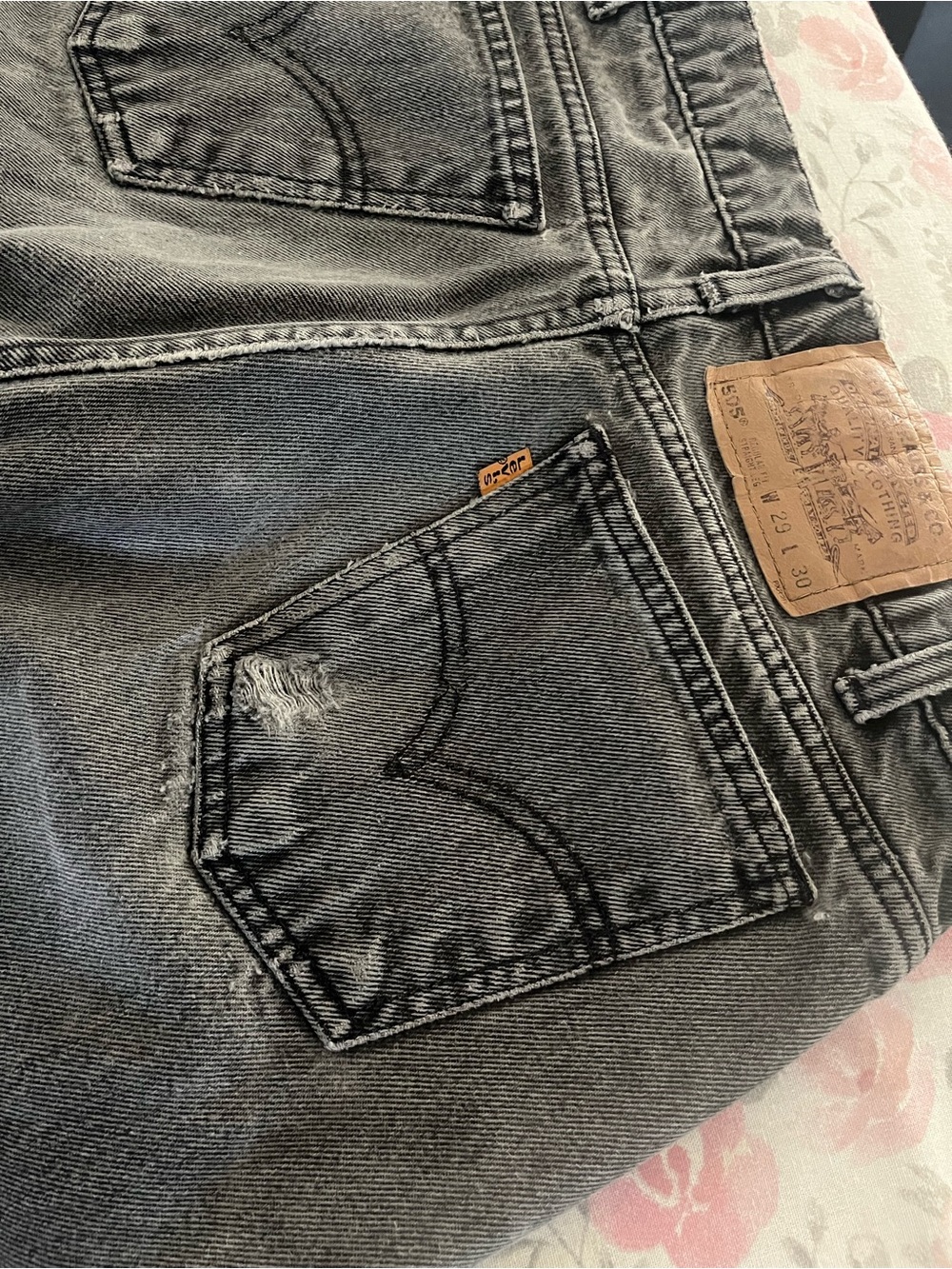 Levi's 505 Vintage Orange Tab,Regular Fit, Straight Leg, Distressed